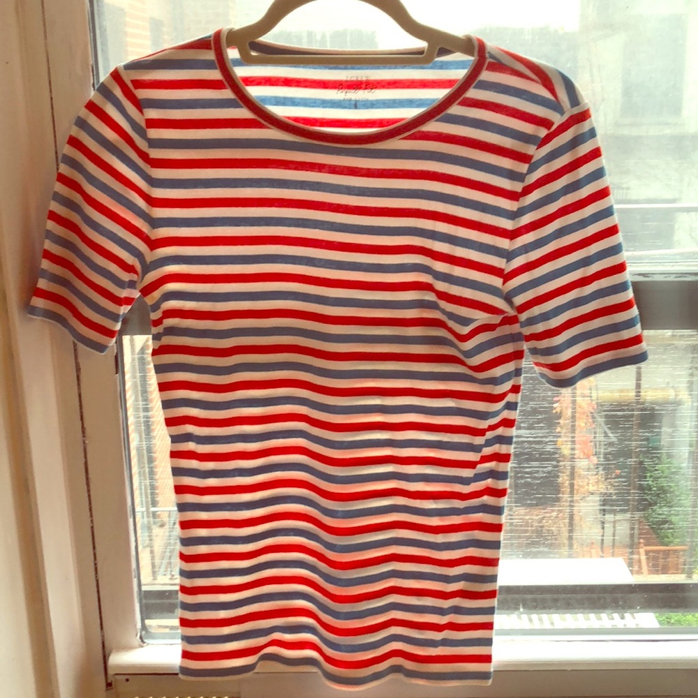 Red white & blue striped tee